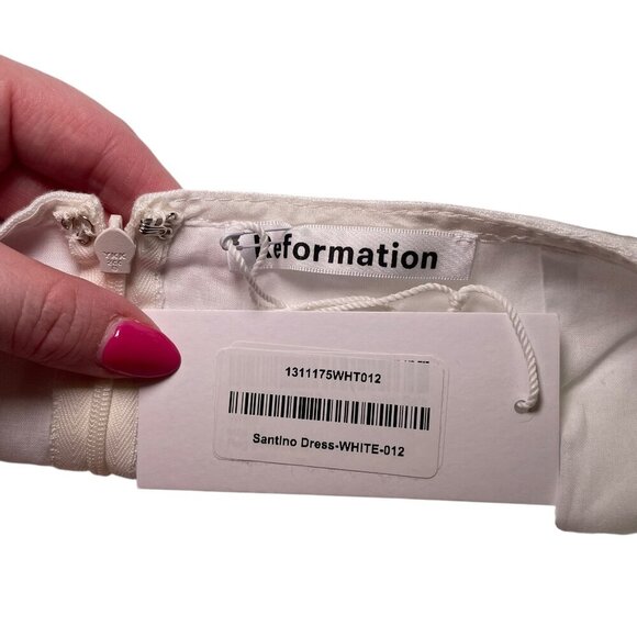 Reformation Santino Dress White Linen Halter Midi NWT Size 12 - Picture 6 of 6